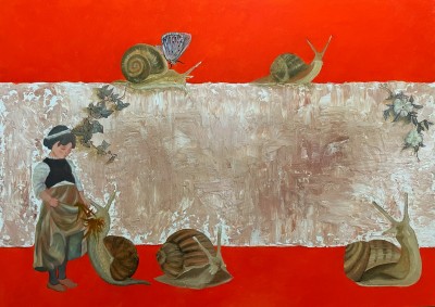 Prodej obrazu Pasačka šnečků od malířky Teresy Pelican